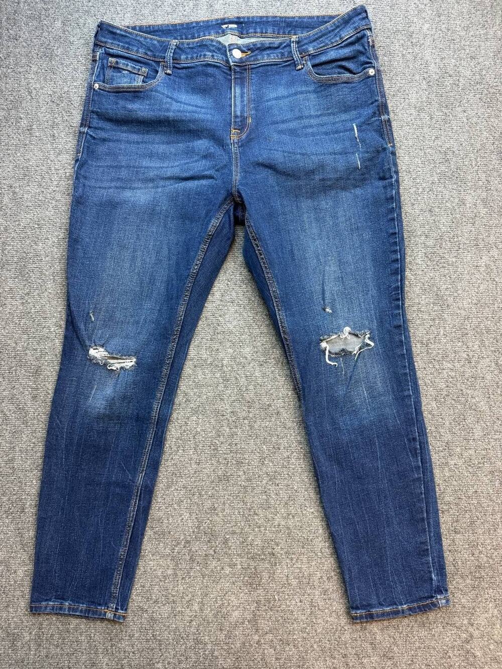 Old Navy Women’s Size 18 Blue Stretch Skinny Jeans Distressed Ripped Medium Wash
